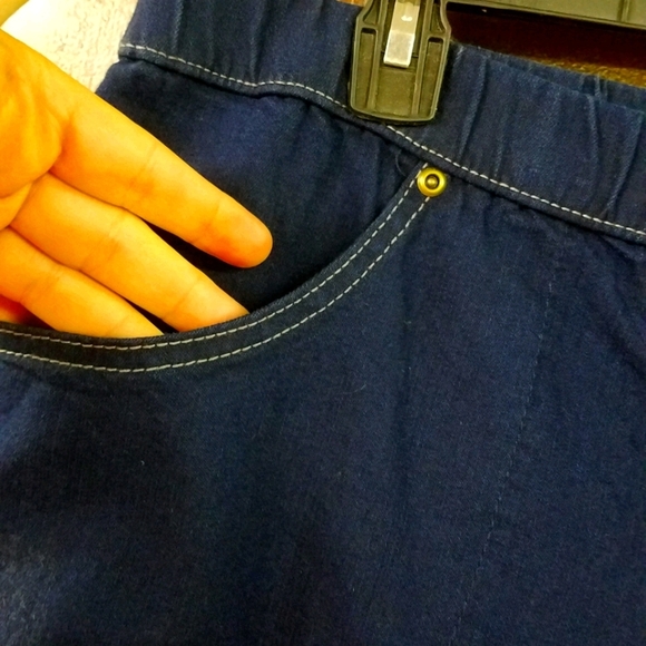 Dark Blue Denim 2xl Blue Pull Up 4 pocket Jeans - Picture 2 of 5